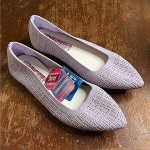 Skechers Women’s Lilac Knit Pointed-Toe Slip-On Flats 9 size